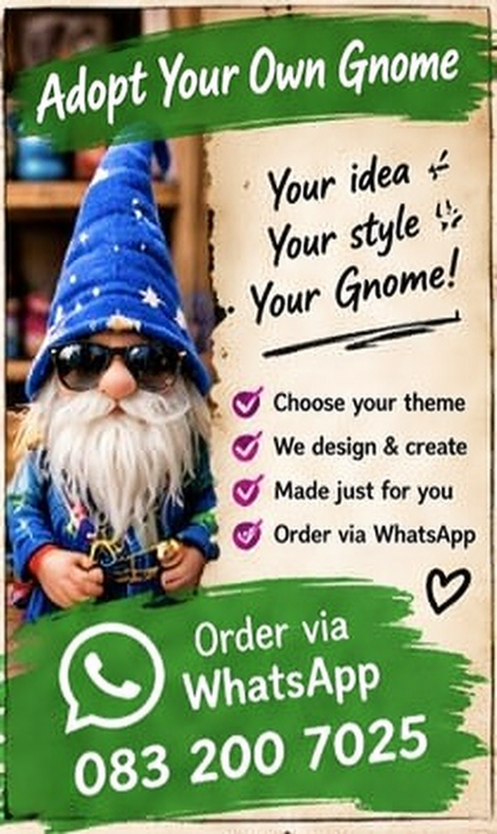 Adopt Your Own Gnome — Your idea, our magic